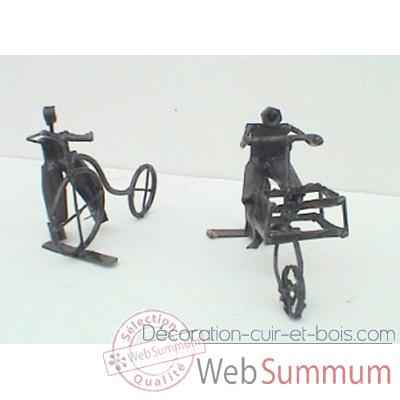 Petit Cycliste en Metal Recycle Terre Sauvage  -smcl