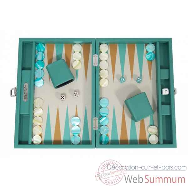 Backgammon basile toile buffle medium vert -B20L-v