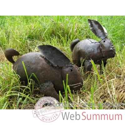 Lapin en Metal Recycle Terre Sauvage  -ma61
