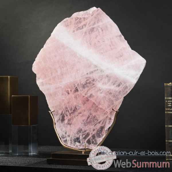 Plaque fine de quartz rose poli mm Objet de Curiosite -PUMI861-1