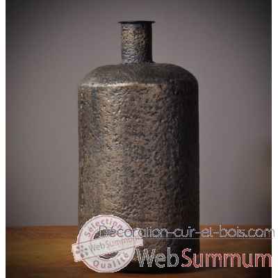 Vase \"super tanker\"droit finition laiton antique Objet de Curiosite -DA174