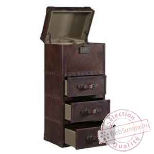 Malle winchester en cuir couleur whisky 3 tiroirs arteinmotion -bau-win0085