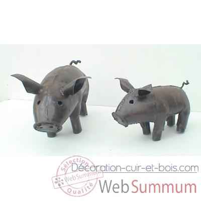 Famille Cochon en Metal Recycle Terre Sauvage  -ma53