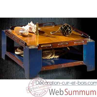 Table basse de \'Pont\' petit modele, avec patine, epoque 19eme - 100 x 34 x 100 cm - CA-002b