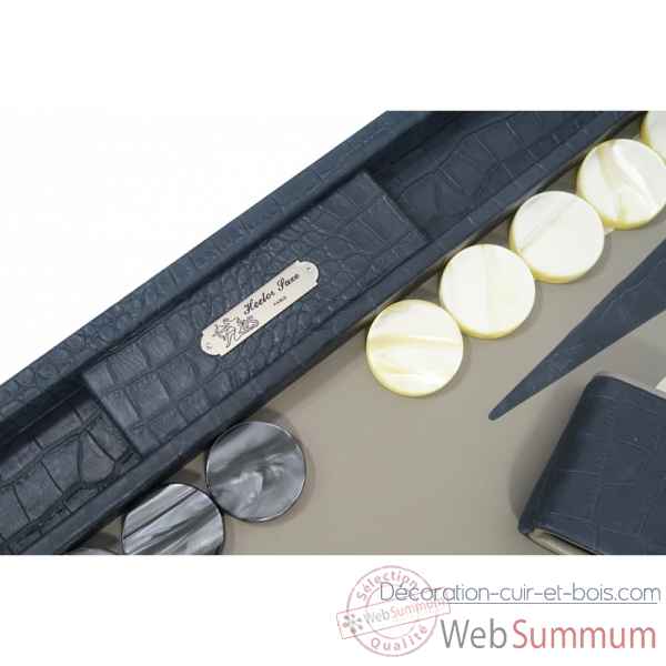 Backgammon alain cuir facon alligator competition petrole -B672-p -8