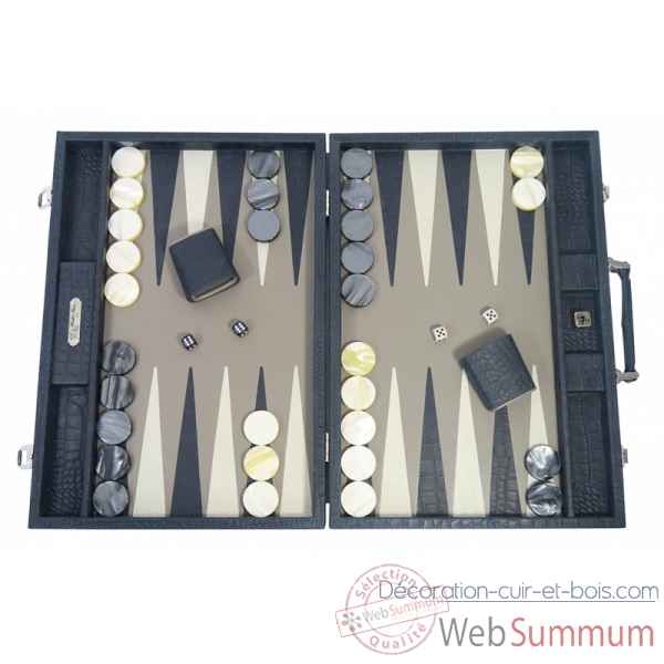 Backgammon alain cuir facon alligator competition petrole -B672-p