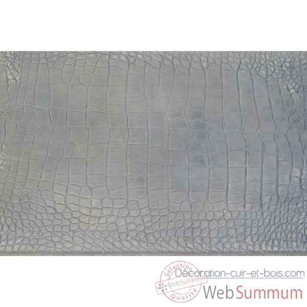 Backgammon alain cuir facon alligator medium ciel -B72L-c -2