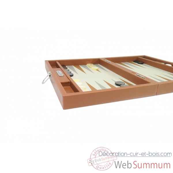 Backgammon basile toile buffle medium chataigne -B20L-c -4