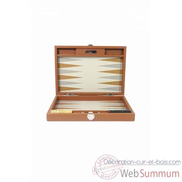 Backgammon basile toile buffle medium chataigne -B20L-c -5