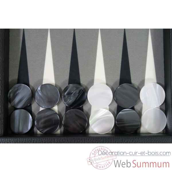 Backgammon basile toile buffle medium noir -B20L-n -7