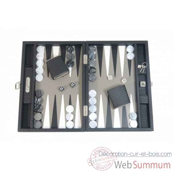 Backgammon camille cuir couture medium noir -B71L-n