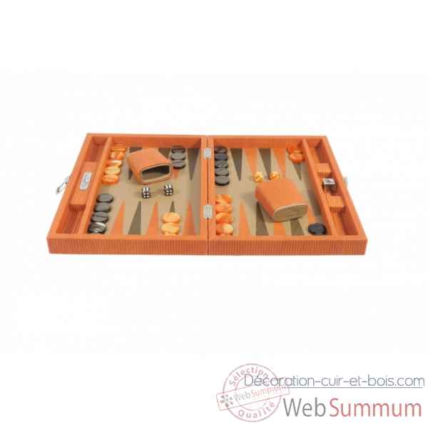 Backgammon camille cuir couture medium orange -B71L-o -4