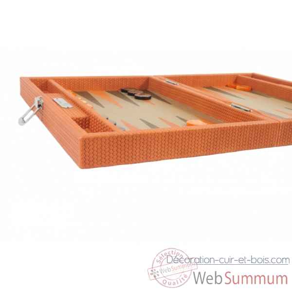 Backgammon camille cuir couture medium orange -B71L-o -6