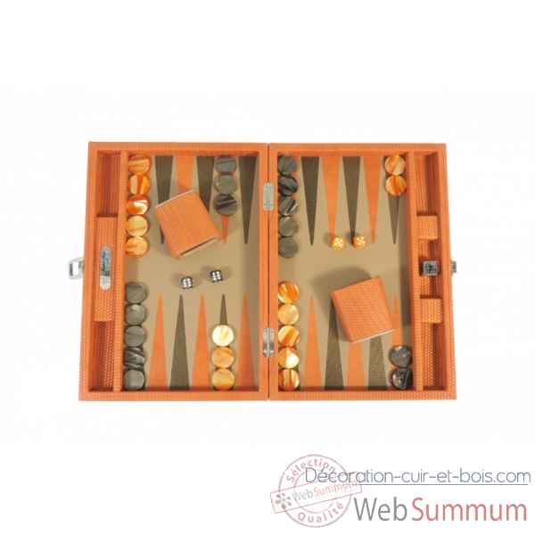 Backgammon camille cuir couture medium orange -B71L-o