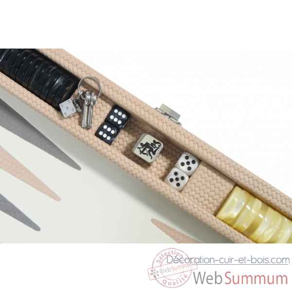 Backgammon camille cuir couture medium poudre -B71L-p -4