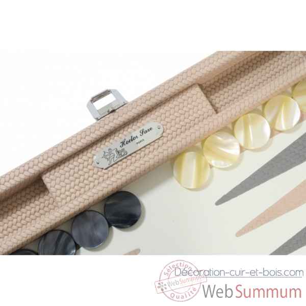 Backgammon camille cuir couture medium poudre -B71L-p -6