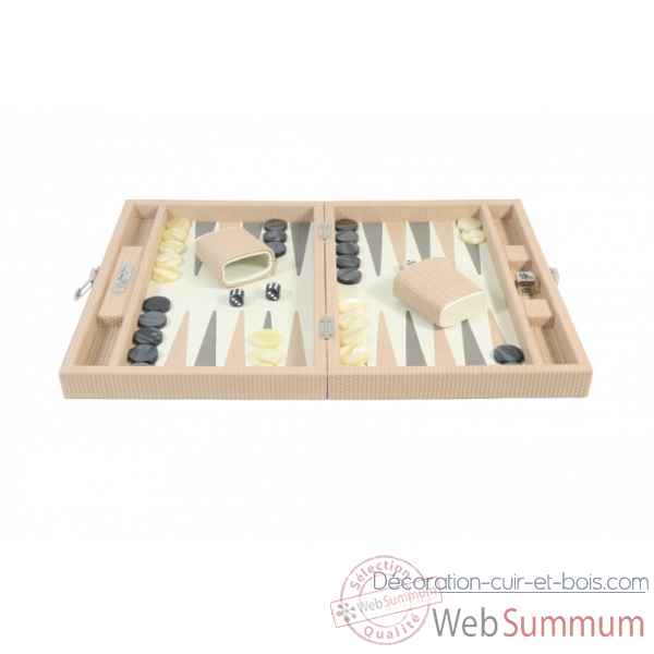 Backgammon camille cuir couture medium poudre -B71L-p -7