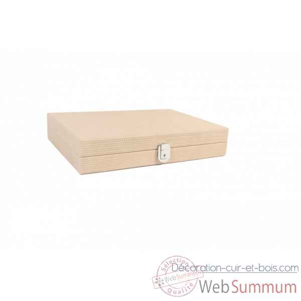 Backgammon camille cuir couture medium poudre -B71L-p -8
