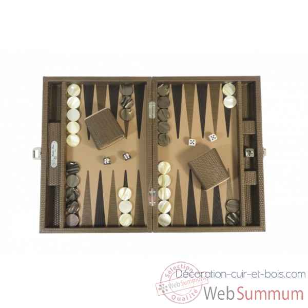 Backgammon camille cuir couture medium terre -B71L-t
