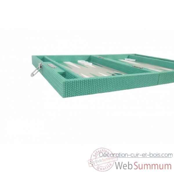 Backgammon camille cuir couture medium turquoise -B71L-tu -5