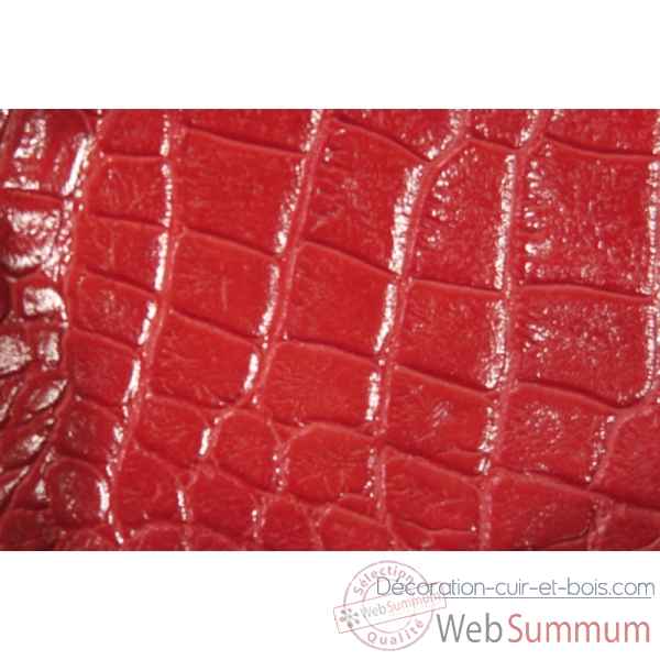 Backgammon charles cuir impression crocodile medium rouge -B58L-r -7