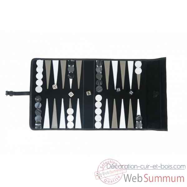 Backgammon de voyage victor velours noir -BR106C-n