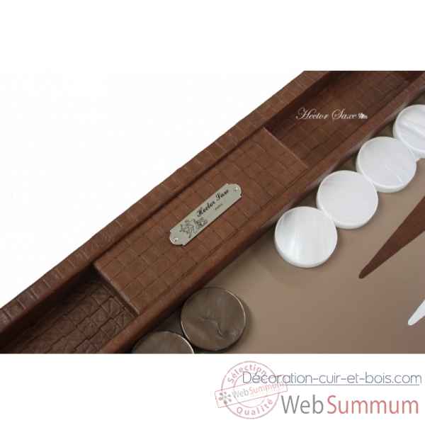 Backgammon noe cuir natte competition chocolat -B667-c -11