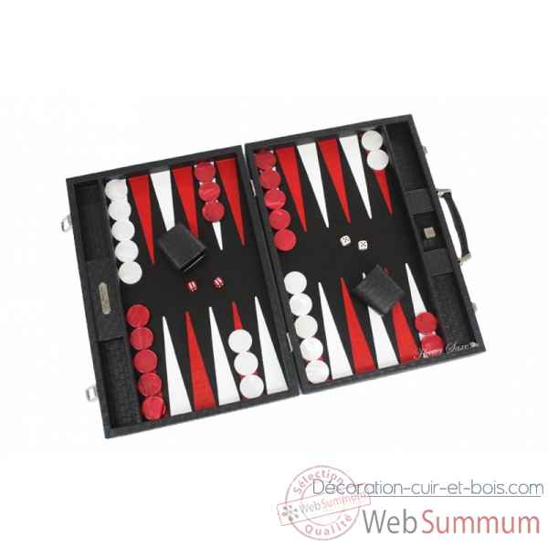 Backgammon noe cuir natte competition noir -B667-n -1