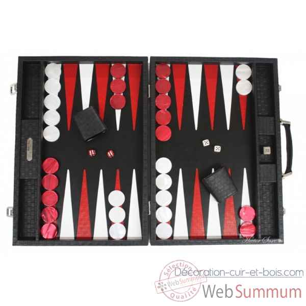 Backgammon noe cuir natte competition noir -B667-n