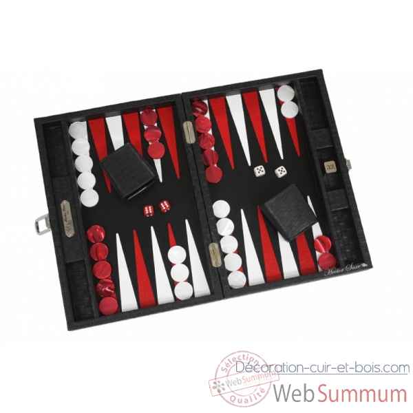 Backgammon noe cuir natte medium noir -B67L-n -5
