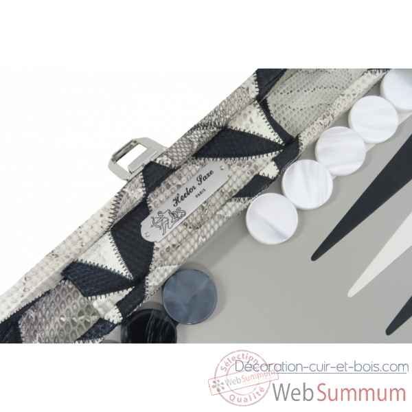 Backgammon serge cuir serpent medium patchwork -B70L -8