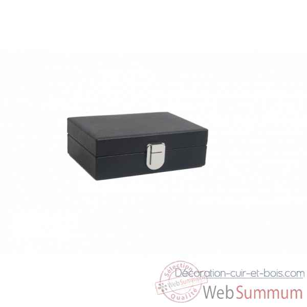 Coffret dominos cuir buffle noir -DOM01-n -3