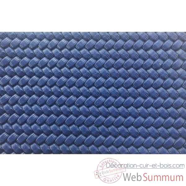 Coffret dominos cuir couture bleu -DOM06-b -3