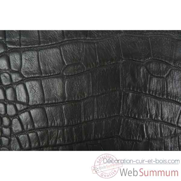 Coffret roulette cuir impression crocodile noir -R402C-n -4