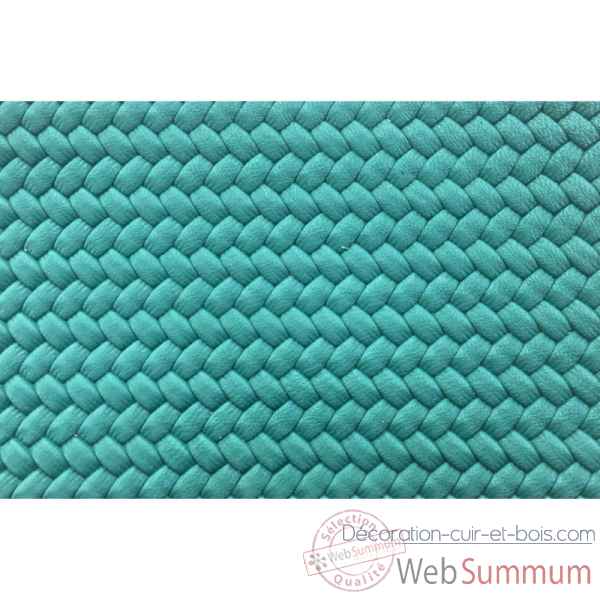 Table de backgammon cuir couture turquoise -TAB1006C-t -2
