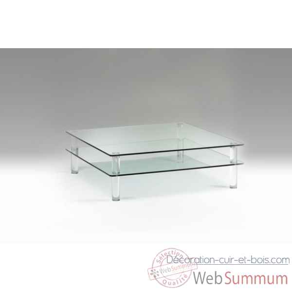 Table basse en plexiglas & verre Marais International -MTB118