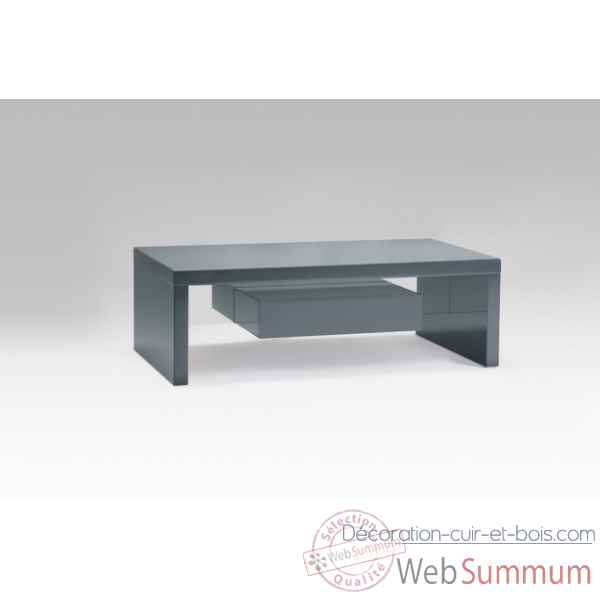 Table basse laquee gris avec tiroirs Marais International -SYRA165LG