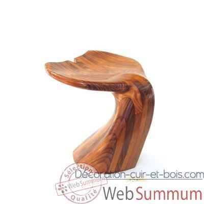Tabouret de salon - Queue de baleine en bois de Rauli - Hauteur 40 cm - LAST-MQU040-R