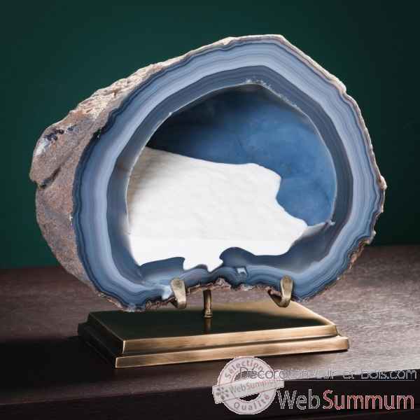 Geode d'agate bleu enneige 6.1kg Objet de Curiosite -PUMI968