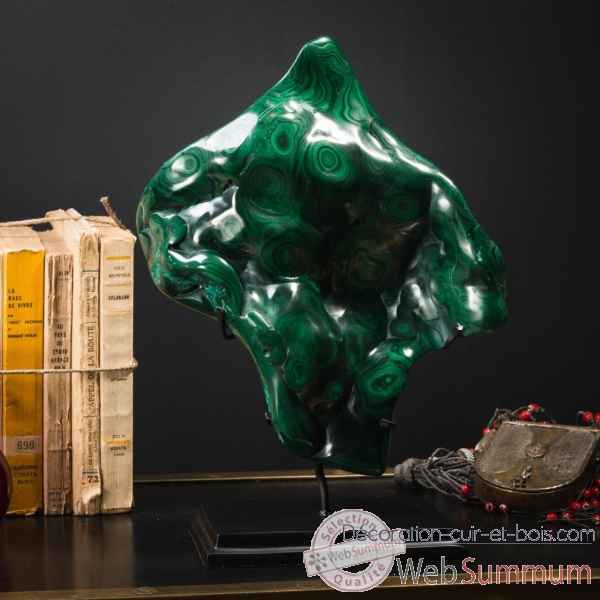 Malachite polie vert fonce Objet de Curiosite -PUMI670