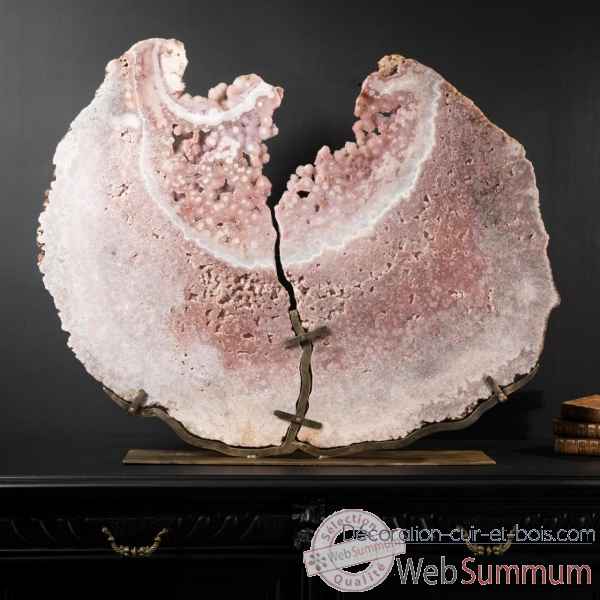 Plaque brisee de calcedoine rose Objet de Curiosite -PUMI612