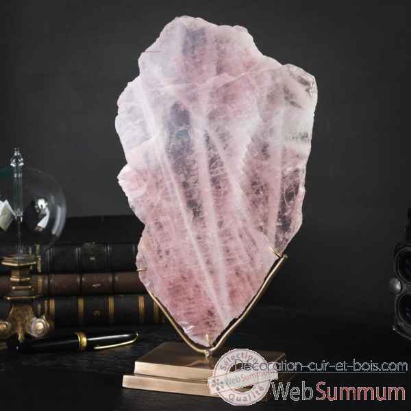 Plaque fine de quartz rose poli mm Objet de Curiosite -PUMI861-2