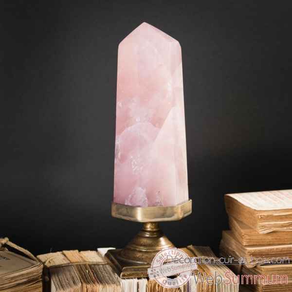 Pointe polie quartz rose 1.5kg (bresil) Objet de Curiosite -PUMI918