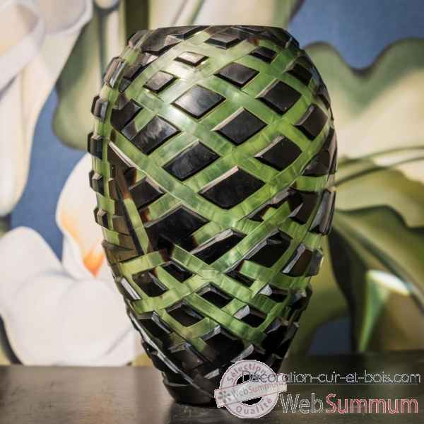 Vase jungle vert et noir Objet de Curiosite -VA046