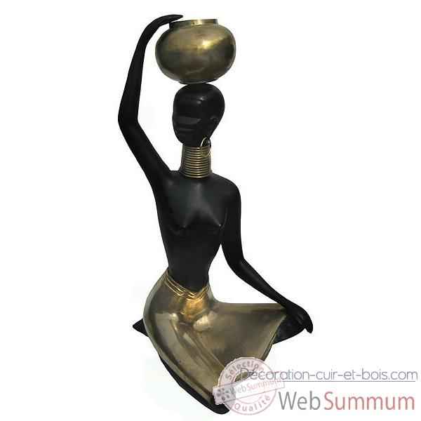 Statuette femmes africaine en bronze -BRZ08-18