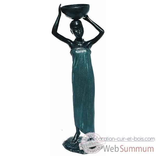 Statuette femmes africaine en bronze -BRZ332