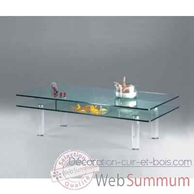 Table basse rectangulaire Marais en verre trempe -CT125