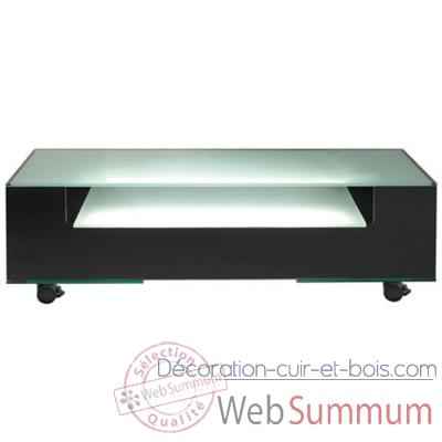 Table télé 125x40x40.7 Marais lumineuse en verre trempé -COLTVL