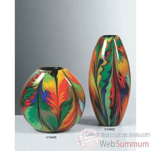 Vase olive en verre Formia multicolore -V14402